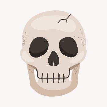 Skull clipart, cute cartoon illustration | Free PSD Illustration - rawpixel