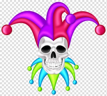 Skull clown mask transparent background PNG clipart