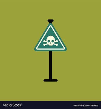 Skull danger road sign vector image