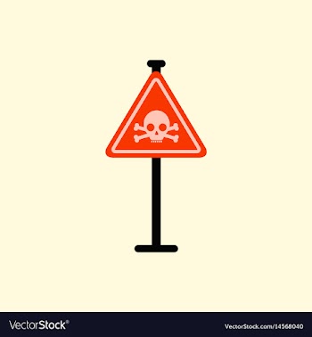 Skull danger road sign vector image