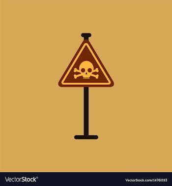 Skull danger road sign vector image