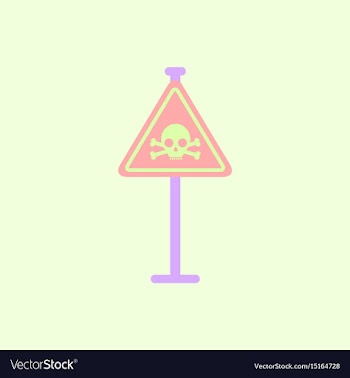 Skull danger road sign vector image