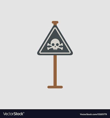 Skull danger road sign vector image
