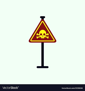 Skull danger road sign vector image