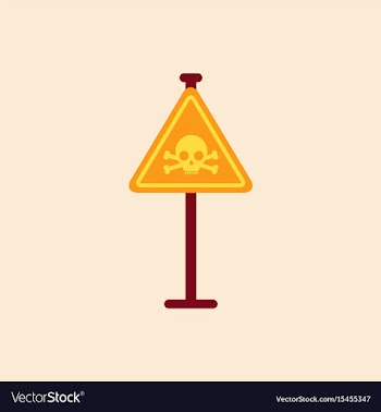 Skull danger road sign vector image