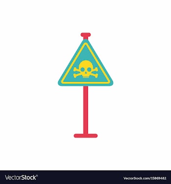 Skull danger road sign vector image