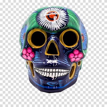 Skull Day of the Dead Mexico Death, mexican hand-painted banner skull transparent background PNG clipart