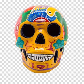 Skull Day of the Dead Mexico Mexican cuisine Death, mexican hand-painted banner skull transparent background PNG clipart