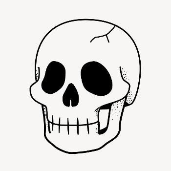 Skull doodle collage element, cute | Free Vector Illustration - rawpixel