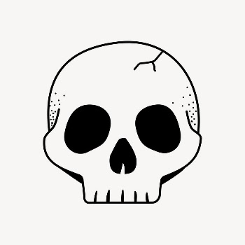 Skull doodle collage element, cute | Free Vector Illustration - rawpixel
