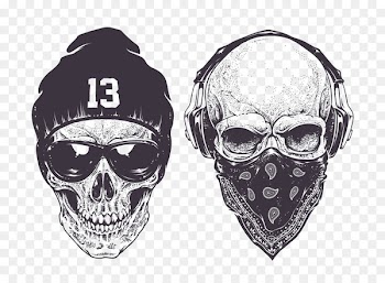 Skull Drawing Gangsta rap Gangster - Vector Skull 