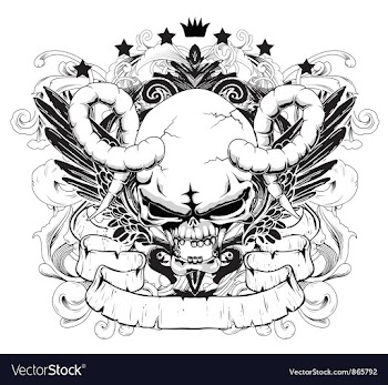 Skull emblem vector image