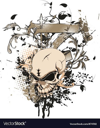 Skull emblem vector image