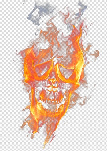 Skull flame illustration, Skull Fire Flame , Flame Skull transparent background PNG clipart