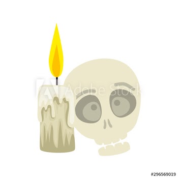 skull halloween with candle design