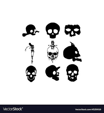 skull head icon set design