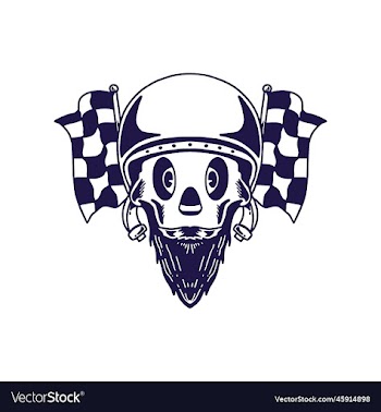 skull head motorcycle custom logo
