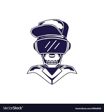 skull head with eye glass