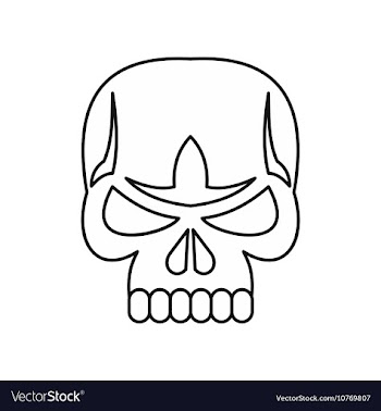 Skull icon outline style vector image
