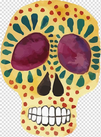 Skull Illustration, Colored skeleton transparent background PNG clipart