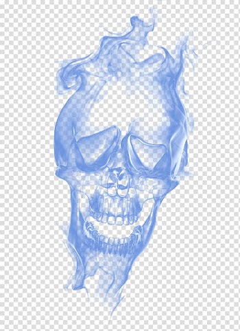 Skull illustration, Smoke Euclidean Haze, Blue smoke skull transparent background PNG clipart