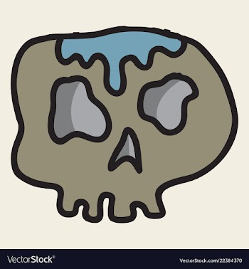 Skull in a vintage retro hand drawn woodcut vector image