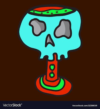 Skull in a vintage retro hand drawn woodcut vector image