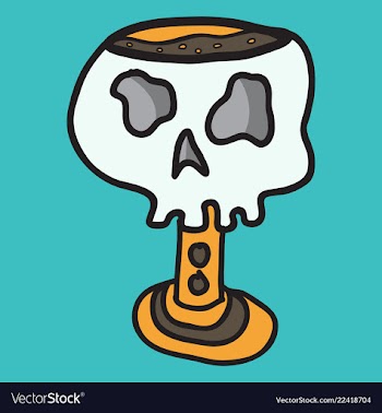 Skull in a vintage retro hand drawn woodcut vector image