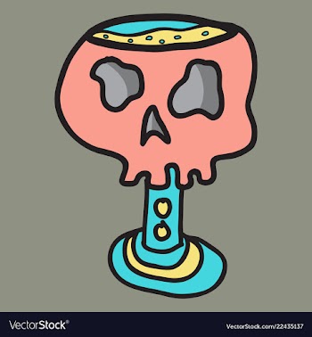 Skull in a vintage retro hand drawn woodcut vector image