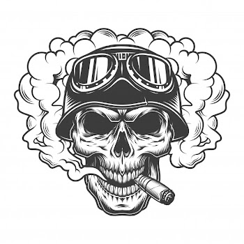 Skull in smoke cloud Free Vector