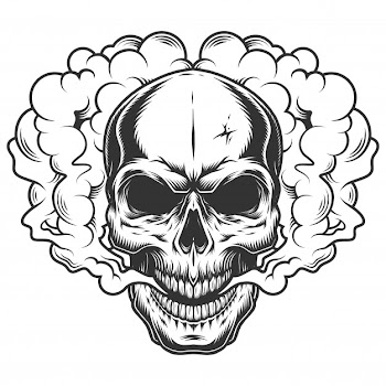 Skull in the smoke Free Vector