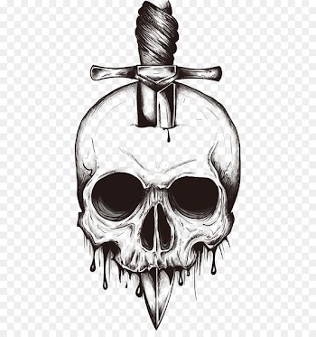 Skull Knife Euclidean vector - Skull sword inserted in the vector 