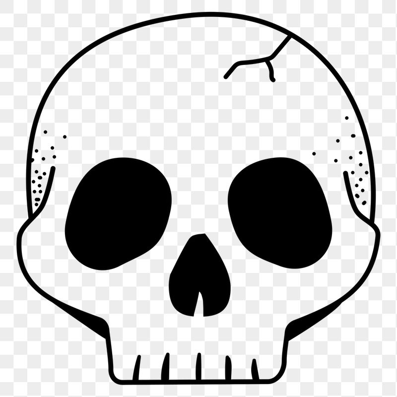 Skull png doodle sticker, black | Free PNG Illustration - rawpixel