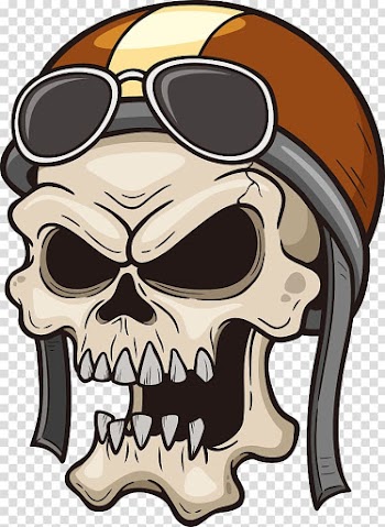 Skull rider illustration, Illustration, Pilot Skull transparent background PNG clipart