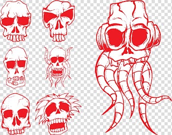 Skull Scary Eye Monster , Red Skull Collection transparent background PNG clipart