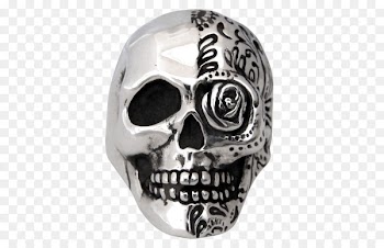 Skull Silver Calavera Face Metal - Rose for stamp tshirts 
