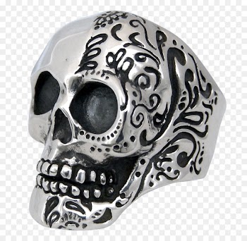 Skull Silver Headgear - Rose for stamp tshirts 
