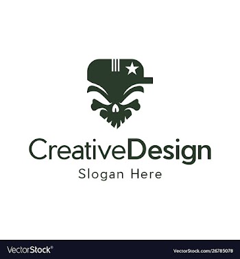 Skull star scary military creative logo vector image