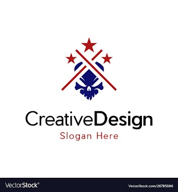Skull star scary military creative logo vector image