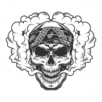 Skull vaper concept Free Vector