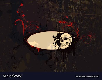 Skull with floral vector image