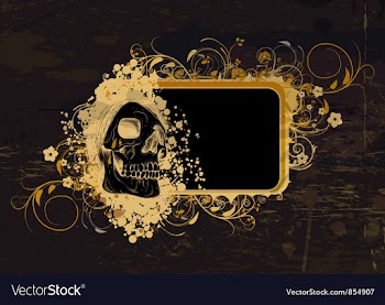 Skull with floral vector image