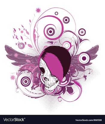 Skull with floral vector image