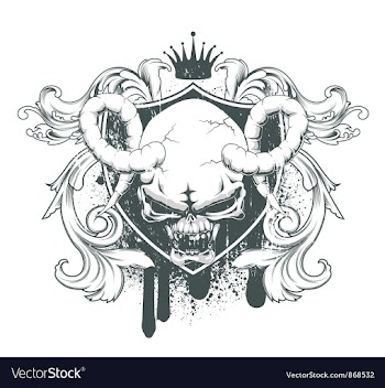 Skull with floral vector image