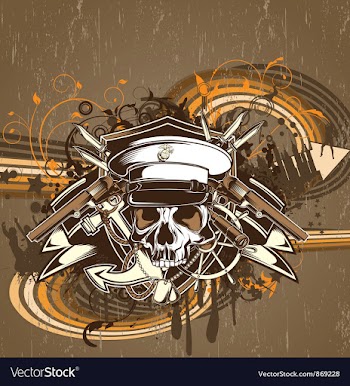 Skull with floral vector image