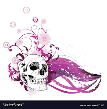 Skull with floral vector image