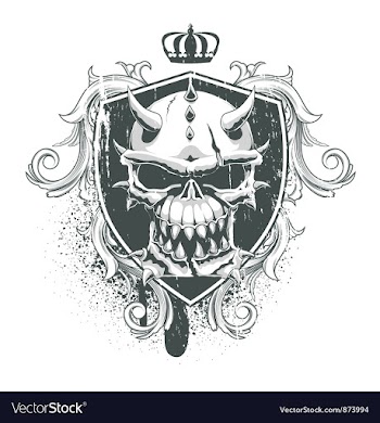 Skull with floral vector image