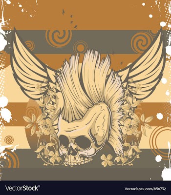Skull with grunge background vector image