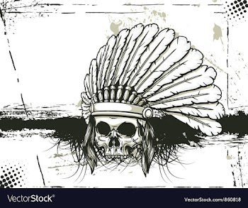 Skull with grunge background vector image