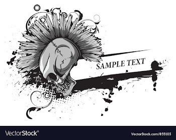 Skull with grunge vector image